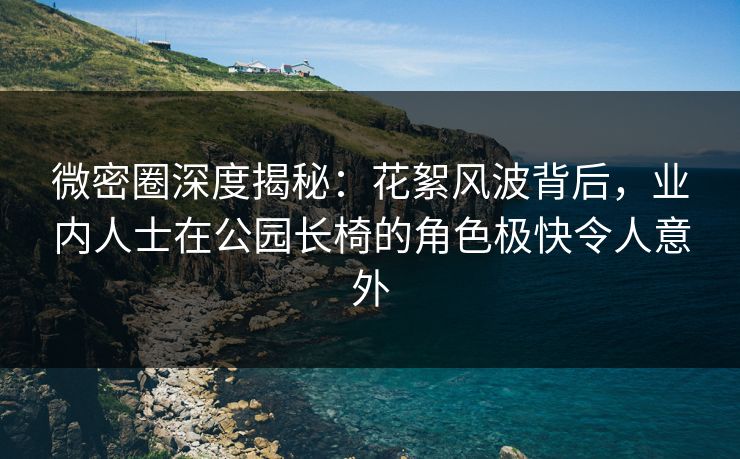 微密圈深度揭秘：花絮风波背后，业内人士在公园长椅的角色极快令人意外