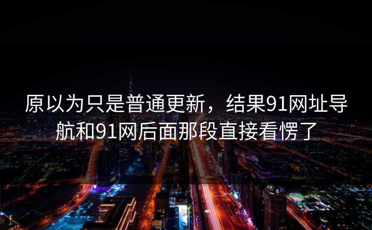 原以为只是普通更新，结果91网址导航和91网后面那段直接看愣了